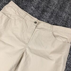 Armani Collezioni Pants Womens 14x31 Beige Twill Straight Leg Khakis Casual